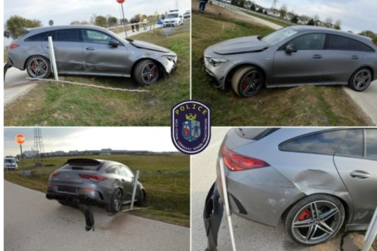 Incident care se putea sfârși tragic pentru un student de 28 de ani. A furat o mașină de 120.000 de euro, apoi a făcut accident