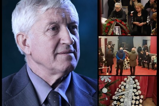 Imaginile durerii de la priveghiul lui Mircea Diaconu. Colegii i-au adus un ultim omagiu la Teatrul Nottara