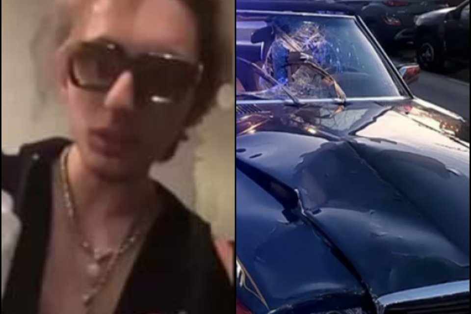 Vlad Pascu (foto stânga) şi autoturismul cu care a nimicit doi tineri (foto dreapta)