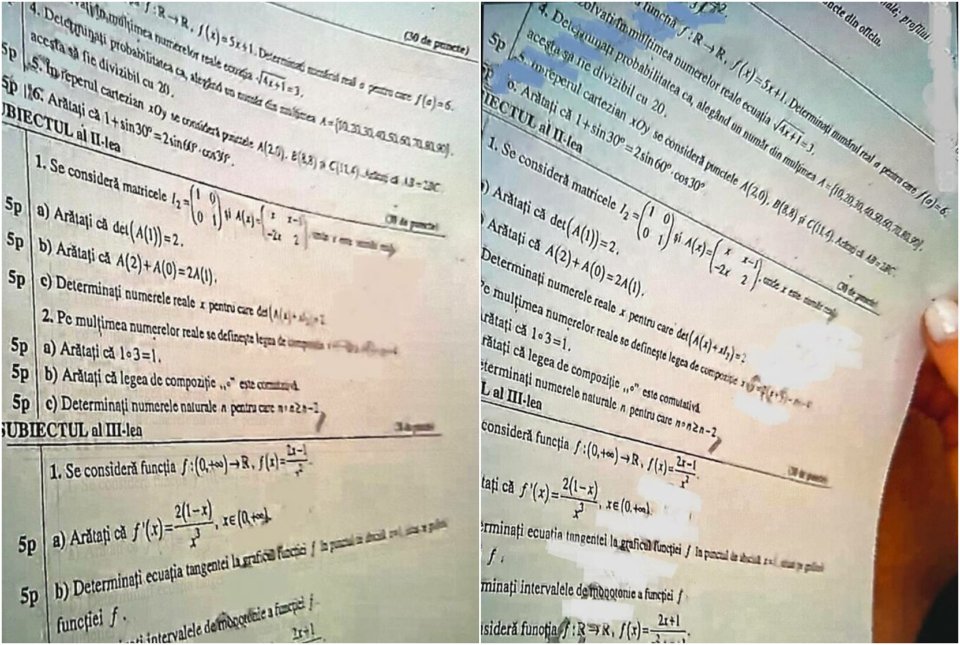 Subiectele de la Matematică, BAC 2024