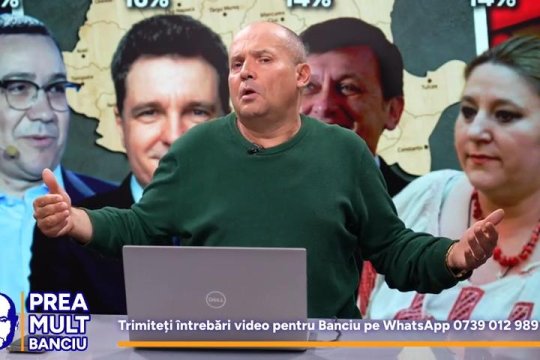 Radu Banciu după sondajul comandat de RTV: ”O să îl votăm pe Ponta să nu iasă Georgescu”