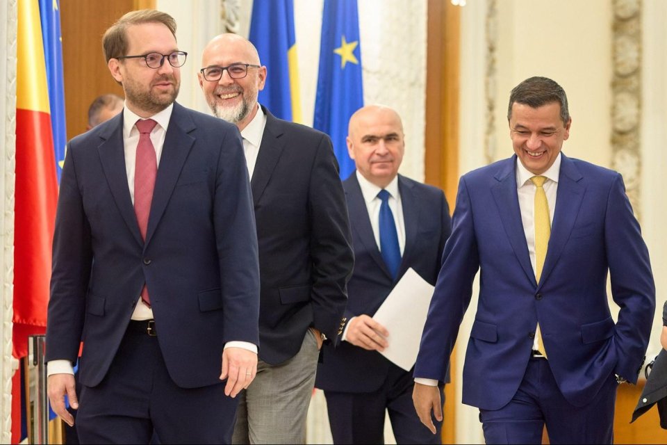 (S-D) Dominic Fritz, Kelemen Hunor, Ilie Bolojan, Sorin Grindeanu