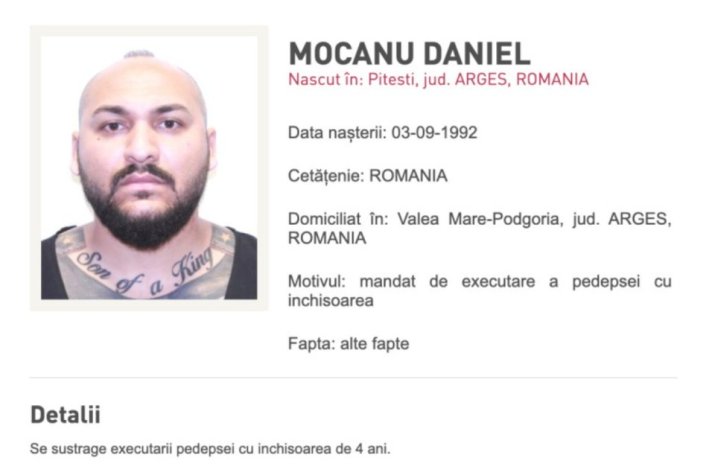 Dani Mocanu, dat în urmărire de IGPR