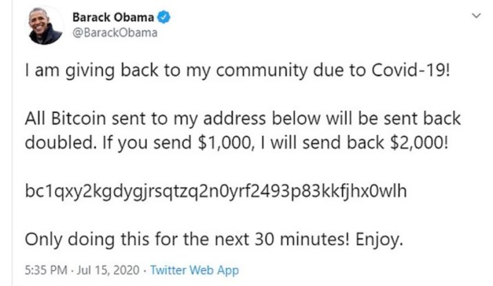 Postarea publicată de Hacker pe contul de Twitter al lui Barack Obama
