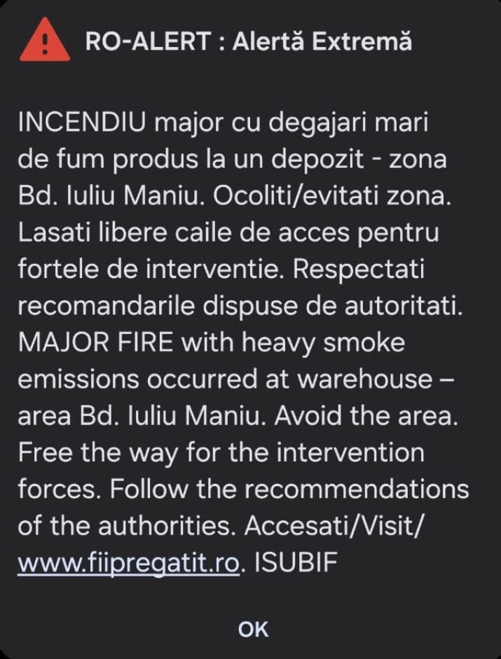 Al doilea mesaj RO-Alert trimis de autorități