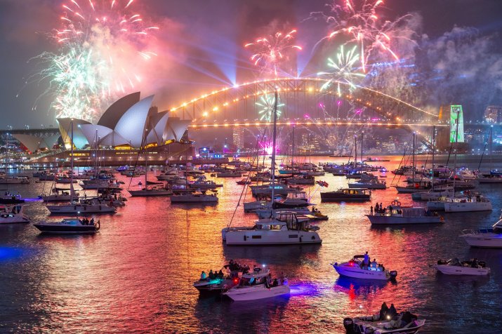 Focuri de artificii în Sydney, Australia, 1 ianuarie 2026
