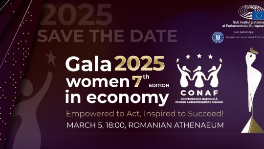 COMUNICAT | Gala CONAF Women in Economy 2025 - singura inițiativă din România care primește Înaltul Patronaj al Parlamentului European, pentru al doilea an consecutiv