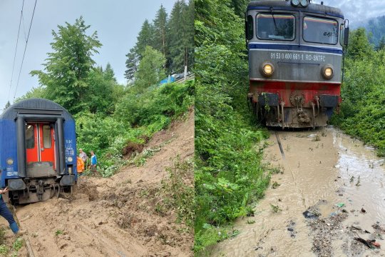 Alunecare de teren pe Valea Prahovei. O singură lucrare a pus pe pauză trenurile dintre București și Brașov