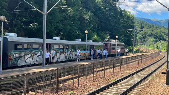 UPDATE: Primul tren care circulă înspre Brașov a depășit tronsonul afectat. Mii de călători CFR, blocați pe Valea Prahovei după ce un brad a căzut peste cablurile de înaltă tensiune