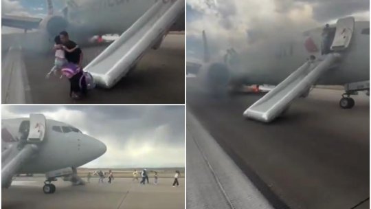 Incendiu la bordul unui avion, chiar înainte de decolare. 173 de pasageri au fost evacuați în 15 minute pe tobogane