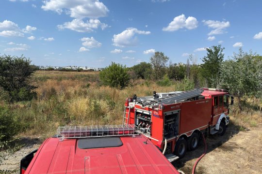 Incendiu puternic lângă Delta Văcărești. Un bărbat de 46 de ani a ajuns la spital