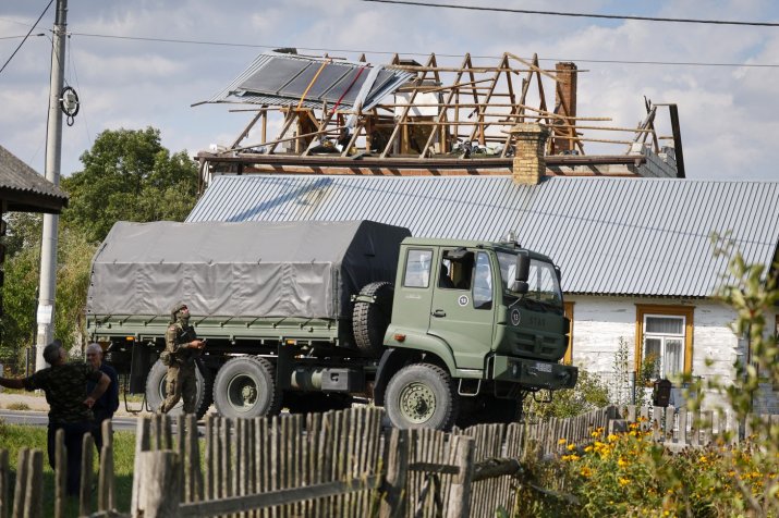 Clădire avariată de către o dronă, Polonia