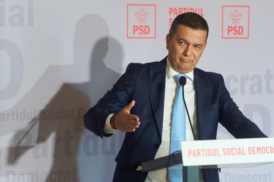 Sorin Grindeanu, în timpul unei conferințe de presă