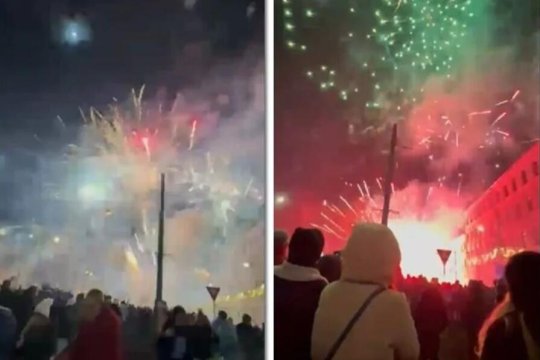 Panică în noaptea de Revelion, în centrul orașului Timișoara. Artificiile au explodat la joasă înălțime și oamenii au fugit speriați