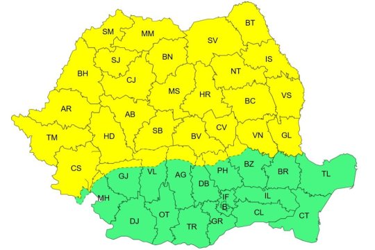 Vreme deosebit de rece în toată țara. ANM anunță ger persistent și ninsori, cu cod galben pentru mai mult de jumătate din România