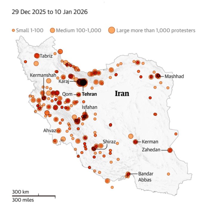 Localizarea protestelor în Iran