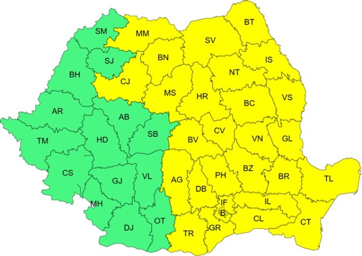 Avertizare cod galben de ger