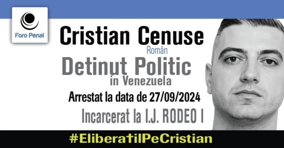 Cristian Cenușe, românul eliberat din detenție, în Venezuela