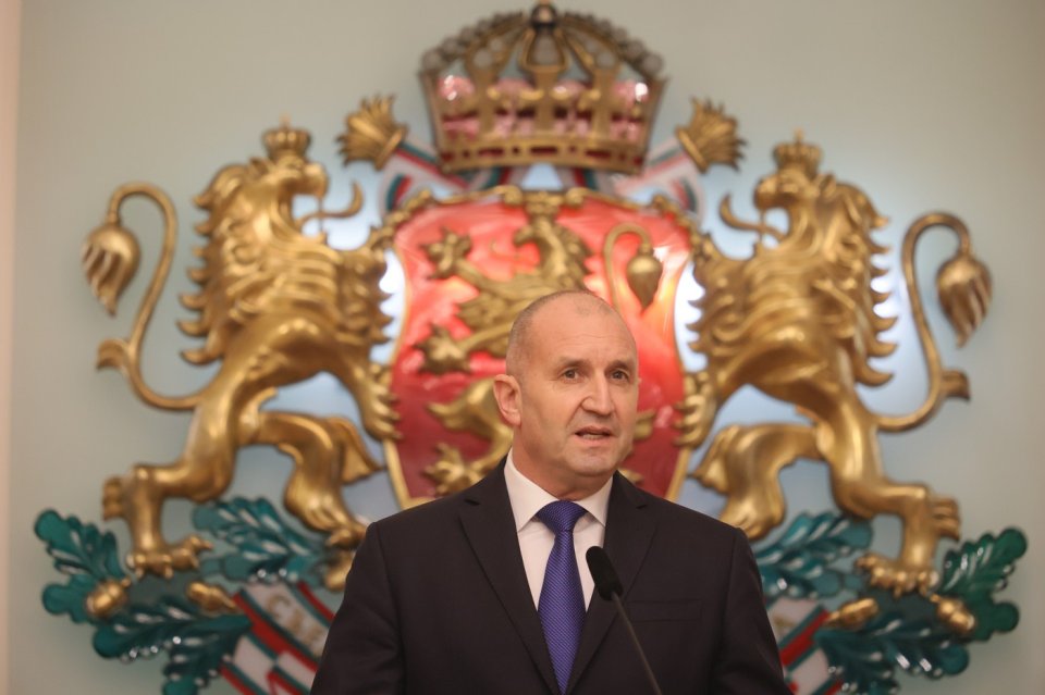 Rumen Radev, președintele Bulgariei, în timpul discursului în care și-a anunțat demisia