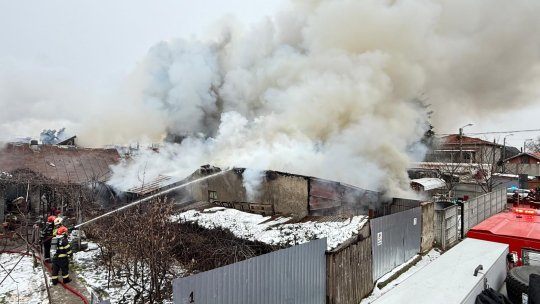 Incendiu violent într-o zonă rezidențială din București. Pompierii au intervenit cu nouă autospeciale