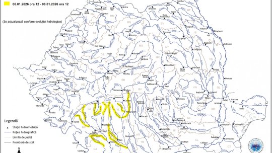 Pericol de viituri rapide pe râuri din sud-vestul țării. Avertisment pentru șase județe