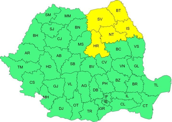 Avertizare cod galben de ger