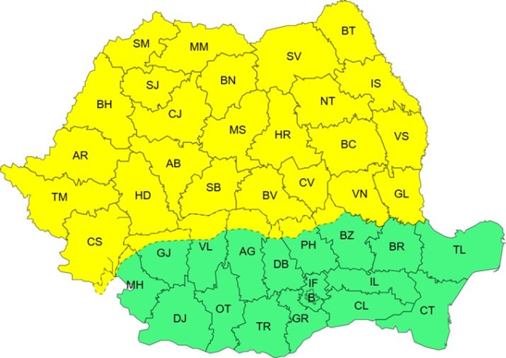 Avertizare cod galben de ger