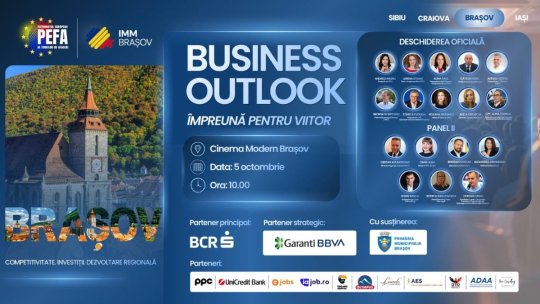 Business Outlook ajunge la Brașov: liderii mediului de afaceri și ai instituțiilor publice, reuniți pentru competitivitate, investiții și dezvoltare regională (P)