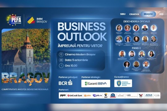 Business Outlook ajunge la Brașov: liderii mediului de afaceri și ai instituțiilor publice, reuniți pentru competitivitate, investiții și dezvoltare regională (P)