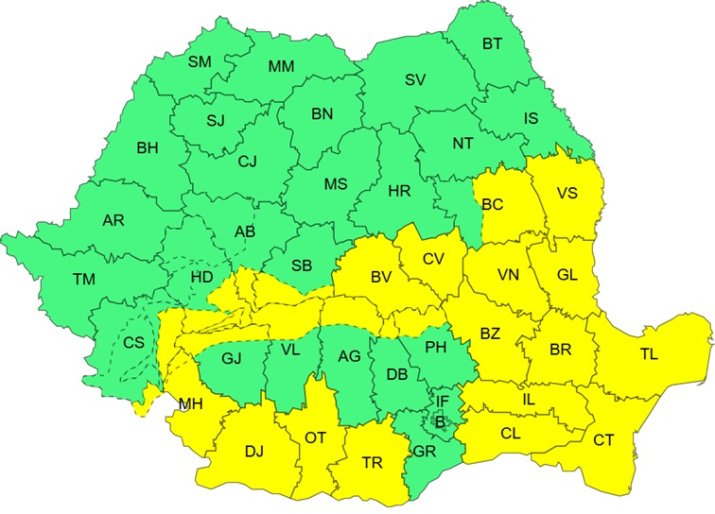 Avertizare cod galben de ninsori și viscol