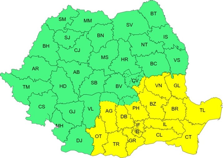 Avertizare cod galben de ninsori și viscol