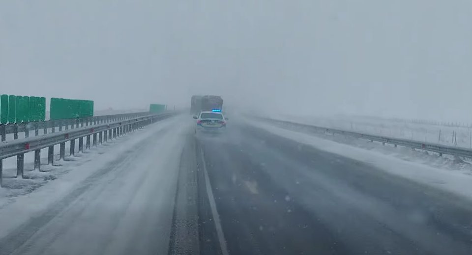 Ninsori și viscol puternic pe Autostrada A7