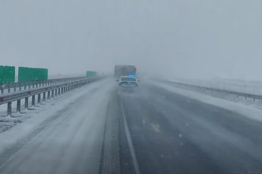 Viscol puternic în 16 județe și București: copaci doborâți și drumuri închise parțial