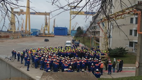 Protest spontan la Șantierul Naval Mangalia. Angajații spun că nu și-au mai primit salariile de două luni
