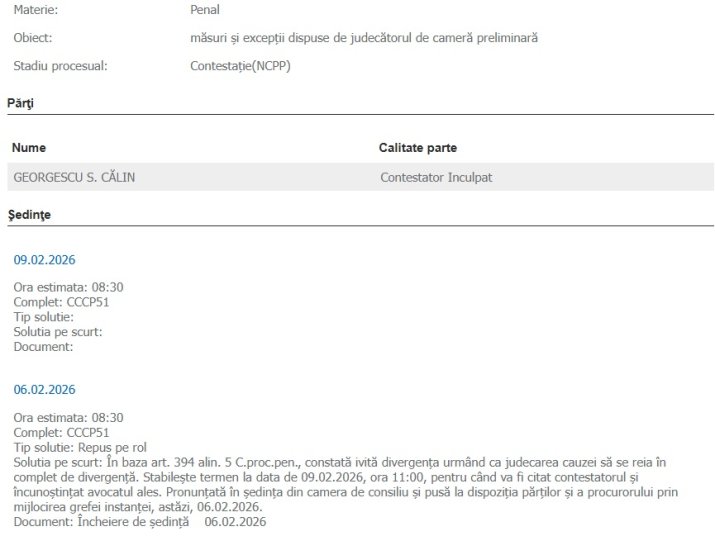 Decizia Tribunalului București în dosarul lui Călin Georgescu