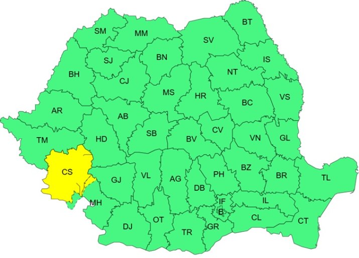 Avertizare cod galben de viscol