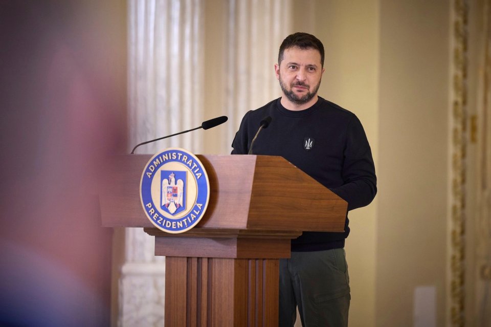 Volodimir Zelenski, președintele Ucrainei, în timpul vizitei din România, pe data de 10 oct. 2023