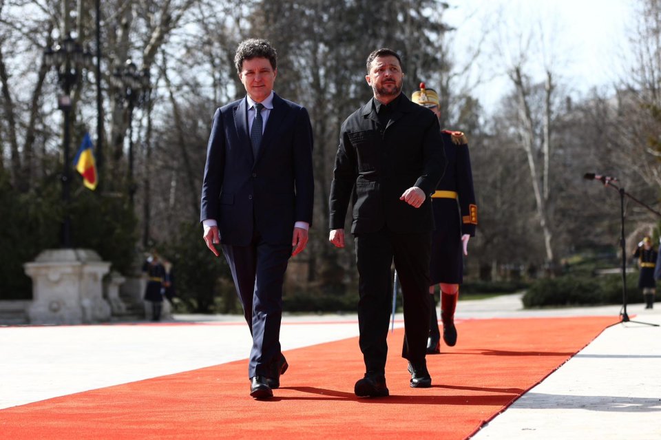 Volodimir Zelenski a fost primit de Nicușor Dan la Palatul Cotroceni