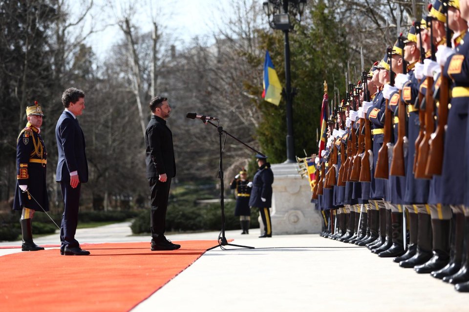 Volodimir Zelenski a fost primit de Nicușor Dan la Palatul Cotroceni