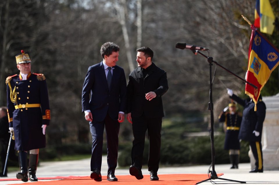Volodimir Zelenski a fost primit de Nicușor Dan la Palatul Cotroceni