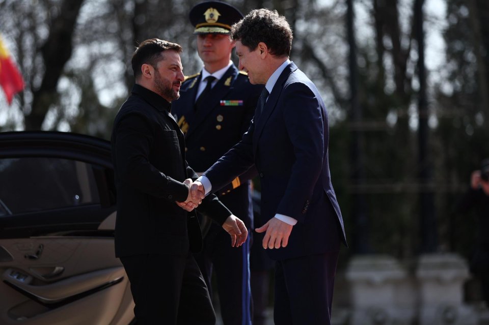 Volodimir Zelenski a fost primit de Nicușor Dan la Palatul Cotroceni