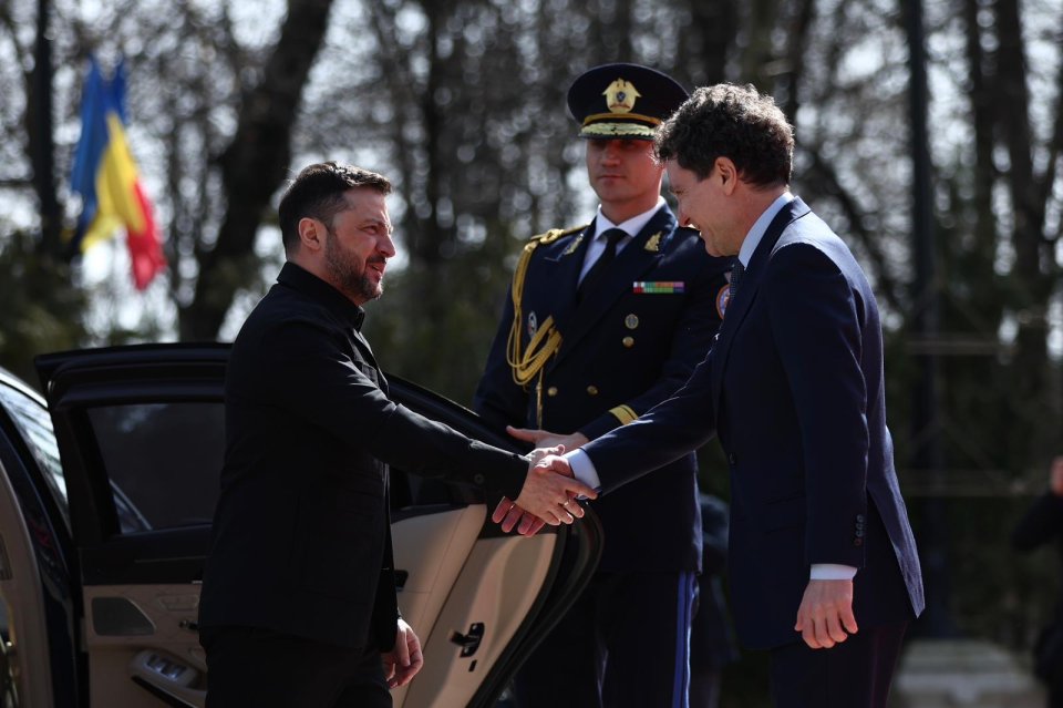 Volodimir Zelenski a fost primit de Nicușor Dan la Palatul Cotroceni