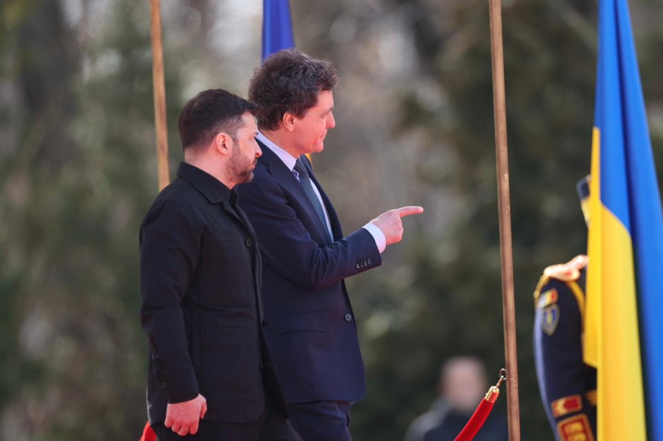 Volodimir Zelenski a fost primit de Nicușor Dan la Palatul Cotroceni