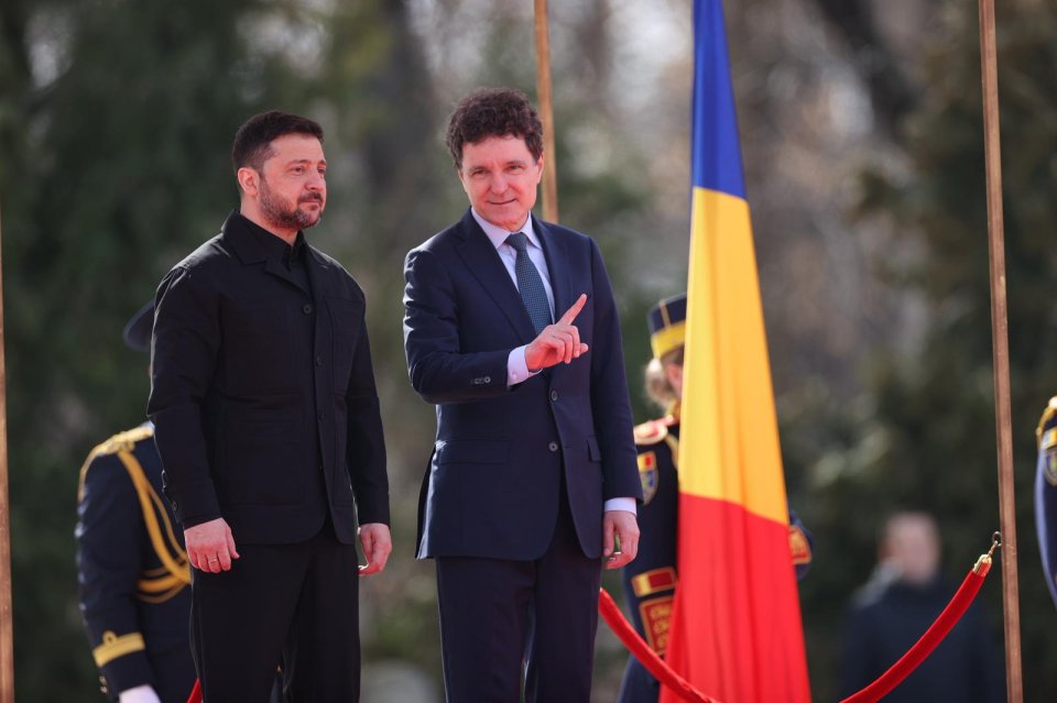 Volodimir Zelenski a fost primit de Nicușor Dan la Palatul Cotroceni