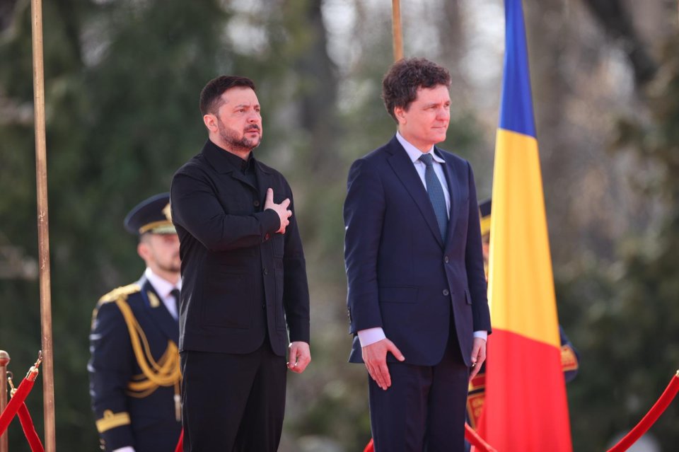Volodimir Zelenski a fost primit de Nicușor Dan la Palatul Cotroceni