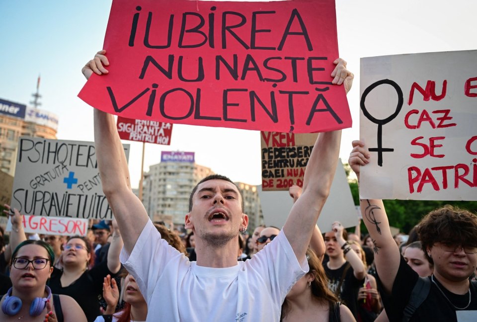 Protest împotriva femicidului, la București