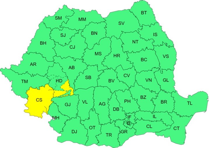 Avertizare cod galben de vânt