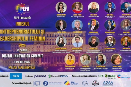 COMUNICAT | Patronatul European al Femeilor de Afaceri PEFA lansează Indexul Antreprenoriatului și Leadershipului Feminin