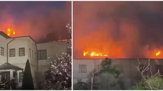 Incendiu în noaptea de Înviere la Mănăstirea Bistrița. Acoperișul unei clădiri a fost cuprins de flăcări