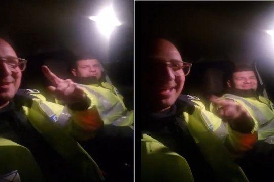 Doi agenți, în centrul unui val de critici online. Imaginile din autospecială au devenit virale: ”Să sară permisele”